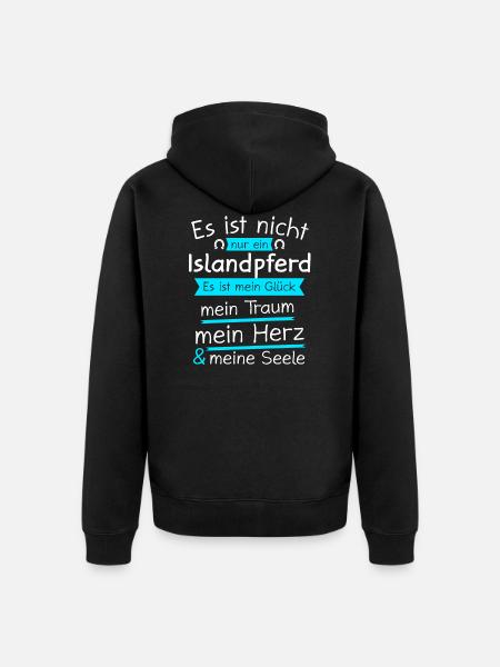 Islandpferde Isländer Island Reiter Tölt Geschenk - Unisex Premium Bio Zip Hoodie - Schwarz