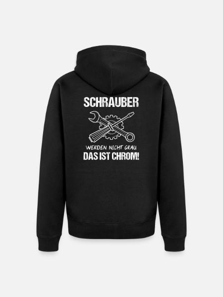 Werkstatt Schrauber Kfz Mechaniker Vater Geschenk - Unisex Premium Bio Zip Hoodie - Schwarz