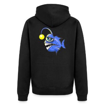 lantern fish - Unisex Premium Organic Zip Hoodie - black - Back - Nico (187cm)