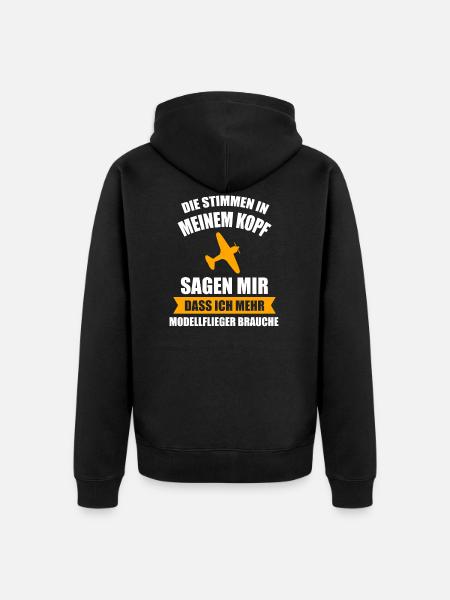Modellflug Modellbau Modellbauer Geschenk - Unisex Premium Bio Zip Hoodie - Schwarz