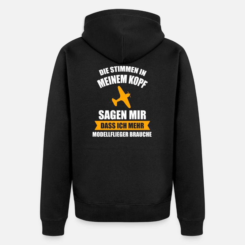 Modellflug Modellbau Modellbauer Geschenk - Unisex Premium Bio Zip Hoodie - Schwarz