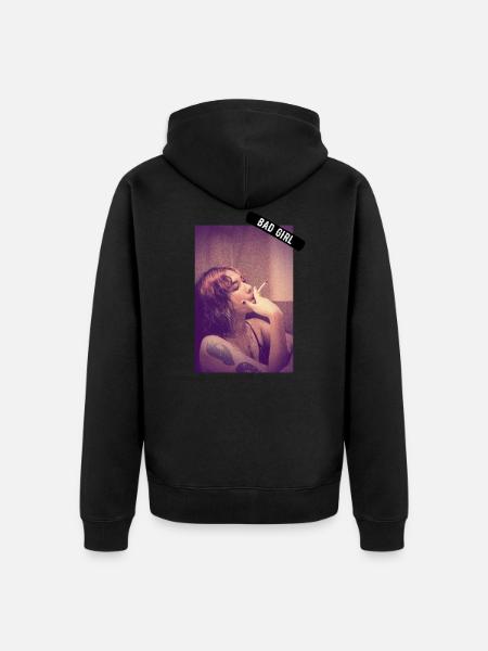 Smoking de mauvaise fille - Veste à capuche bio Premium Unisexe - noir