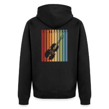 Kontrabass Orchester Big Band Musik Geschenk - Unisex Premium Bio Zip Hoodie - Schwarz - Hinten - Nico (187cm)