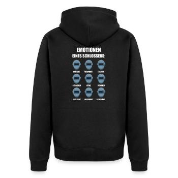 Schlosser Metallbauer Spruch Geschenk - Unisex Premium Bio Zip Hoodie - Schwarz - Hinten - Nico (187cm)