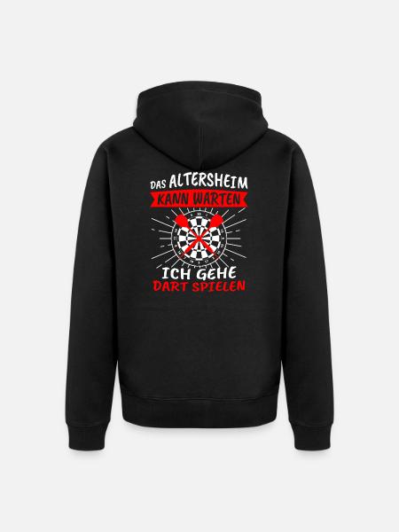 Dart Lustig Darts Spruch Geschenk - Unisex Premium Bio Zip Hoodie - Schwarz