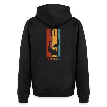 Koi Fisch Karpfen Geschenk - Unisex Premium Bio Zip Hoodie - Schwarz - Hinten - Nico (187cm)