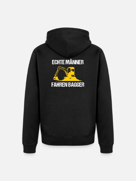 Bagger Baggerfahrer Baggern Geschenk - Unisex Premium Bio Zip Hoodie - Schwarz