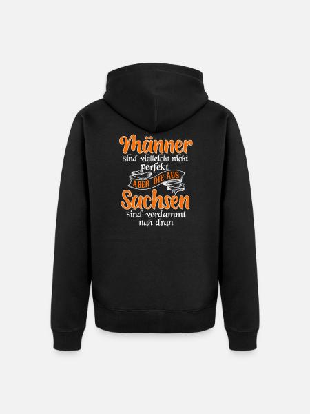 Sachsen Dresden Ostalgie Geschenk - Unisex Premium Bio Zip Hoodie - Schwarz
