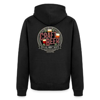 Craft Beer T Shirt Design für Biertrinker - Unisex Premium Bio Zip Hoodie - Schwarz - Hinten - Nico (187cm)