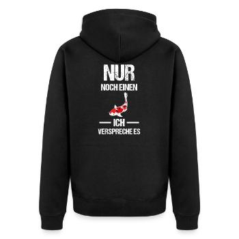 Koi Fisch Kois Geschenk - Unisex Premium Bio Zip Hoodie - Schwarz - Hinten - Nico (187cm)