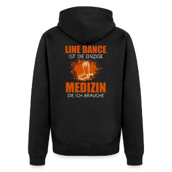 Line Dance Linedance Western Geschenk - Unisex Premium Bio Zip Hoodie - Schwarz - Hinten - Nico (187cm)