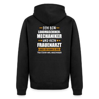 Landmaschinenmechaniker Traktor Traktoren Geschenk - Unisex Premium Bio Zip Hoodie - Schwarz - Hinten - Nico (187cm)