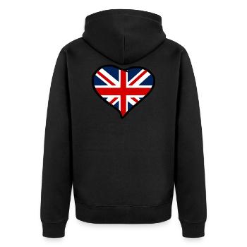 Union Jack - Veste à capuche bio Premium Unisexe - noir - Dos - Nico (187cm)