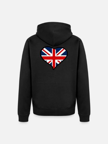 Union Jack - Unisex Premium Organic Zip Hoodie - black