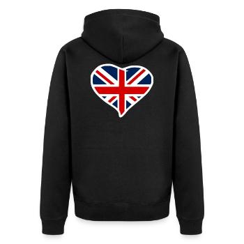 Union Jack - Veste à capuche bio Premium Unisexe - noir - Dos - Nico (187cm)