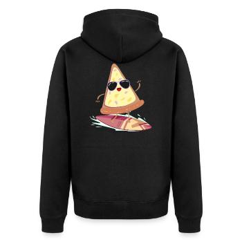 Pizza Hawai surfeur surf ananas - Veste à capuche bio Premium Unisexe - noir - Dos - Nico (187cm)