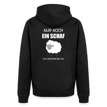 Schaf Schafe Hirte Geschenk & Bauern - Unisex Premium Bio Zip Hoodie - Schwarz - Hinten - Nico (187cm)