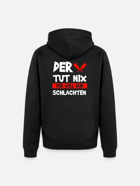 Fleischer Fleisch Metzger Geschenk - Unisex Premium Bio Zip Hoodie - Schwarz