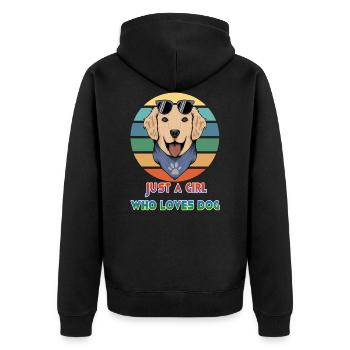 Just A Girl Who Loves Dog Funny Gift Dog School - Veste à capuche bio Premium Unisexe - noir - Dos - Nico (187cm)