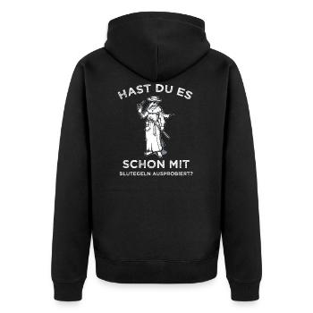 Pestdoktor Arzt Ärztin Geschenk - Unisex Premium Bio Zip Hoodie - Schwarz - Hinten - Nico (187cm)