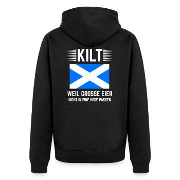 Schottland Schottische Flagge Dudelsack Geschenk - Unisex Premium Bio Zip Hoodie - Schwarz - Hinten - Nico (187cm)