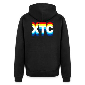 XTC, Ecstasy, Drogen - Unisex Premium Bio Zip Hoodie - Schwarz - Hinten - Nico (187cm)