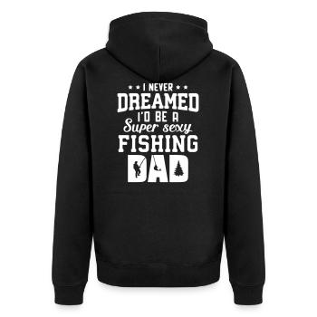 Papa pêcheur - Veste à capuche bio Premium Unisexe - noir - Dos - Nico (187cm)