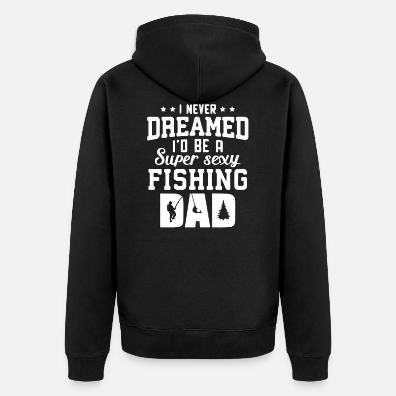 Fishing Dad - Unisex Premium Bio Zip Hoodie - Schwarz
