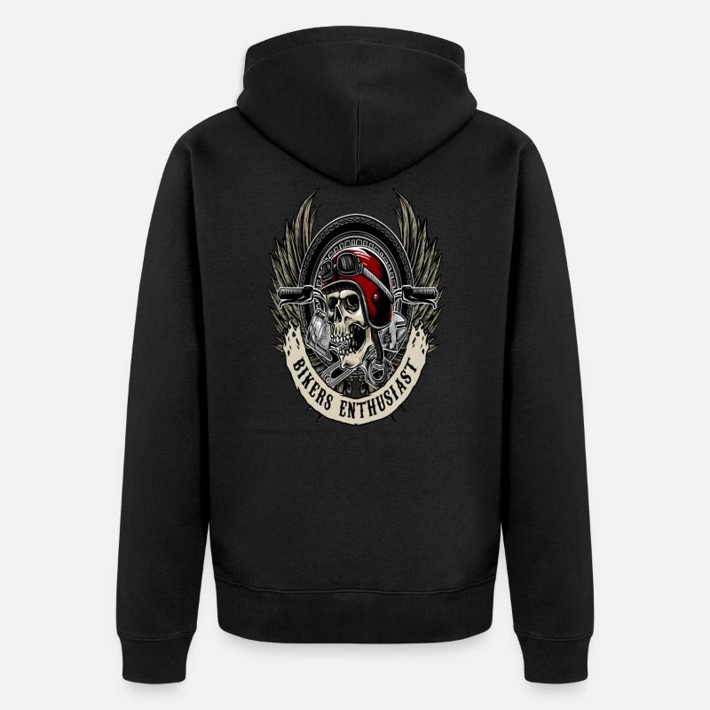 Schädel Biker shirt Skull Biker - Veste à capuche bio Premium Unisexe - noir