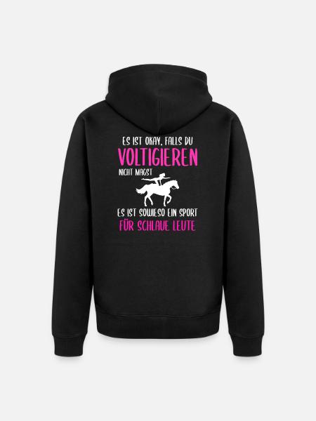 Voltigieren Voltigier Pferd Geschenk - Unisex Premium Bio Zip Hoodie - Schwarz