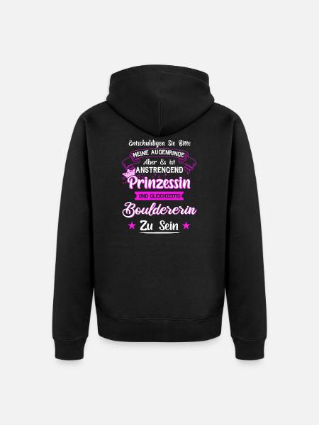 Bouldern Boulderer Klettern Geschenk - Unisex Premium Bio Zip Hoodie - Schwarz