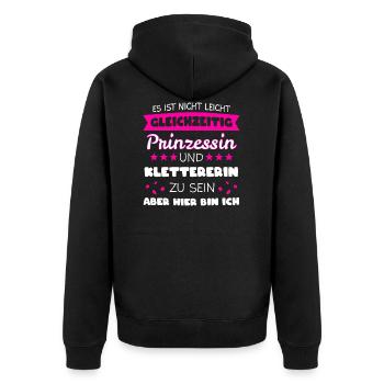 Kletter Klettern Klettern Geschenk - Unisex Premium Bio Zip Hoodie - Schwarz - Hinten - Nico (187cm)