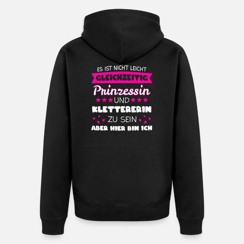 Kletter Klettern Klettern Geschenk - Unisex Premium Bio Zip Hoodie - Schwarz