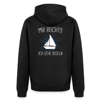 Segeln Segel Segler Geschenk - Unisex Premium Bio Zip Hoodie - Schwarz - Hinten - Nico (187cm)