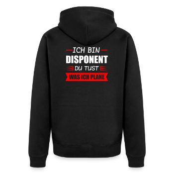 Disponent Beruf Disponenten Geschenk - Unisex Premium Bio Zip Hoodie - Schwarz - Hinten - Nico (187cm)