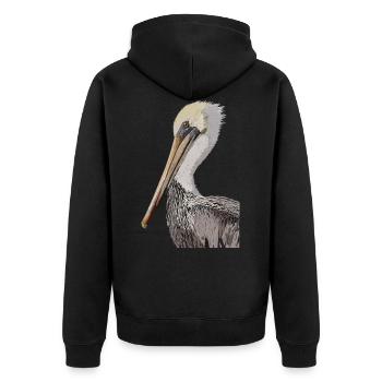 Brown pelican - Unisex Premium Organic Zip Hoodie - black - Back - Nico (187cm)