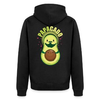 Papa cadeau père futur - Veste à capuche bio Premium Unisexe - noir - Dos - Nico (187cm)
