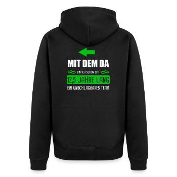 Petersilienhochzeit Petersilien Hochzeit Ehefrau - Unisex Premium Bio Zip Hoodie - Schwarz - Hinten - Nico (187cm)
