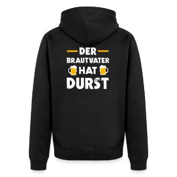 Brautvater Braut Vater Hochzeit Geschenk - Unisex Premium Bio Zip Hoodie - Schwarz - Hinten - Nico (187cm)