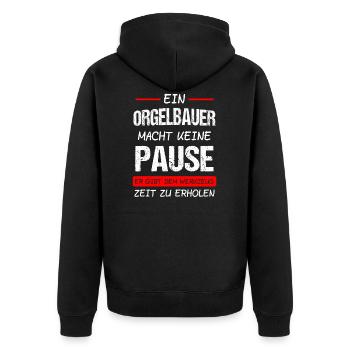 Orgelbauer Orgelbau Orgel Geschenk - Unisex Premium Bio Zip Hoodie - Schwarz - Hinten - Nico (187cm)