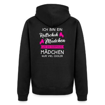 Rollschuh Rollschuhe Rollkunstlauf Geschenk - Unisex Premium Bio Zip Hoodie - Schwarz - Hinten - Nico (187cm)