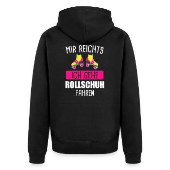 Rollschuh Rollschuhe Rollschuhlaufen Geschenk - Unisex Premium Bio Zip Hoodie - Schwarz - Hinten - Nico (187cm)