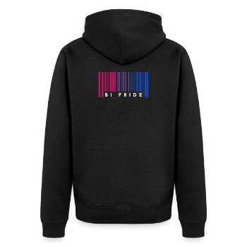 Bi Pride - bisexuelles LGBT CSD - Unisex Premium Bio Zip Hoodie - Schwarz - Hinten - Nico (187cm)