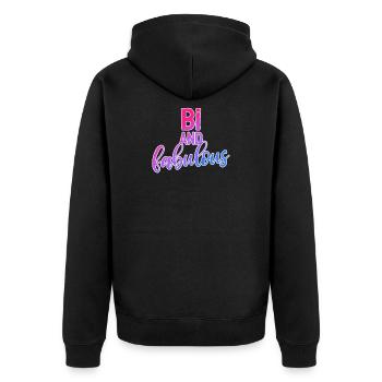 Bi and fabulous - bisexual LGBT CSD - Unisex Premium Organic Zip Hoodie - black - Back - Nico (187cm)