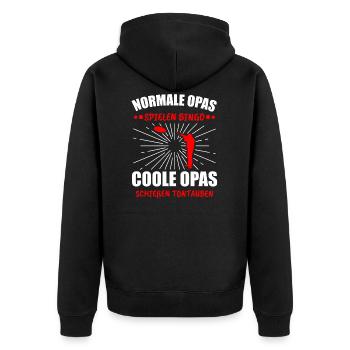 Tontaubenschießen Tontauben Wurftaubenschießen - Unisex Premium Bio Zip Hoodie - Schwarz - Hinten - Nico (187cm)