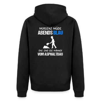 Asphaltbauer Asphaltierer Straßenbauer Geschenk - Unisex Premium Bio Zip Hoodie - Schwarz - Hinten - Nico (187cm)