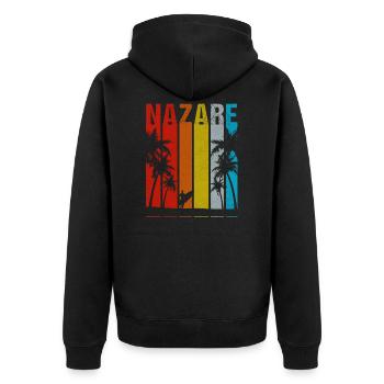 Cadeau de surf Nazare Portugal - Veste à capuche bio Premium Unisexe - noir - Dos - Nico (187cm)