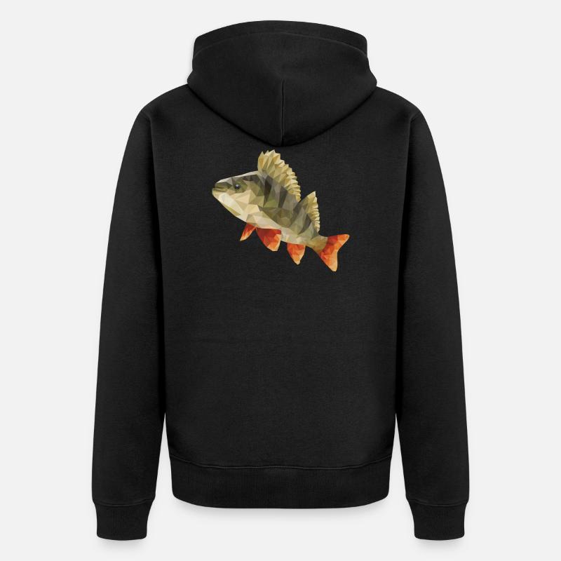 Polygone de pêche de perche - Veste à capuche bio Premium Unisexe - noir