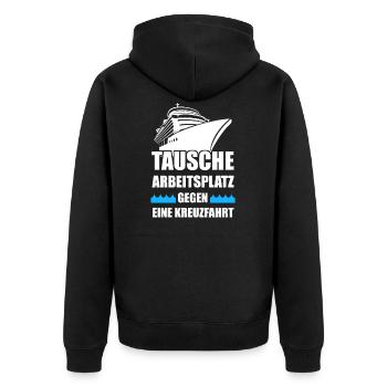Kreuzfahrt Kreuzfahrtschiff Schiffsreise Geschenk - Unisex Premium Bio Zip Hoodie - Schwarz - Hinten - Nico (187cm)