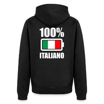 Italien Italiener Italia Flagge Geschenk - Unisex Premium Bio Zip Hoodie - Schwarz - Hinten - Nico (187cm)